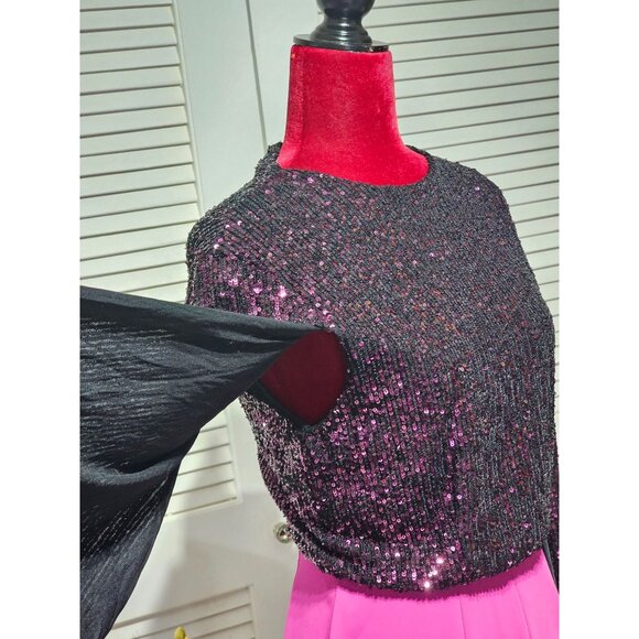 Giovanna Nicolai Women's Purple Sequin Embellished Long Sleeve Rumper Sz M 3155 - Picture 3 of 13